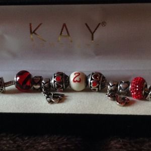 Open heart themed charm bracelet.