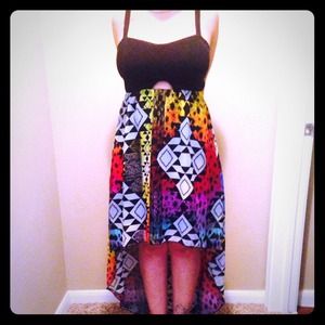 High-low cut out dress