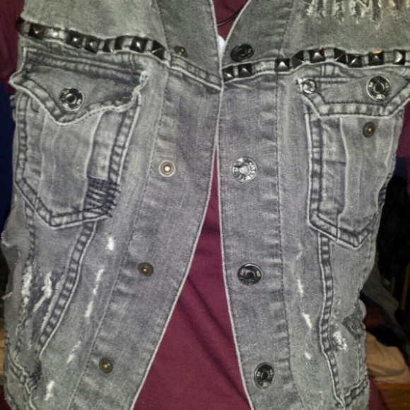 Cute Gray Studded Vest
