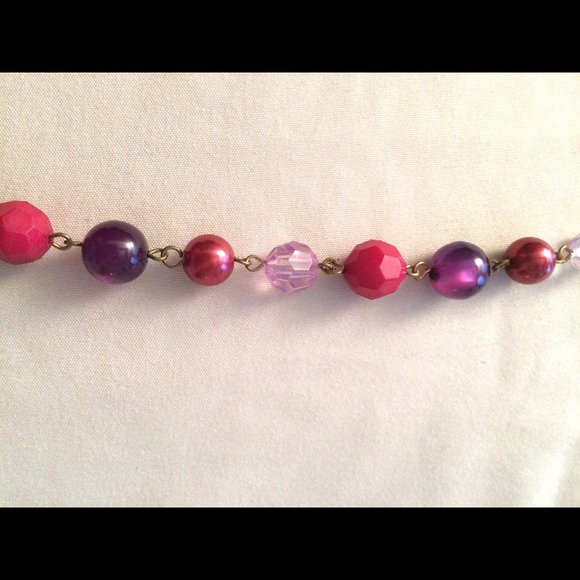 Multicolor purple long necklace - Picture 2 of 3