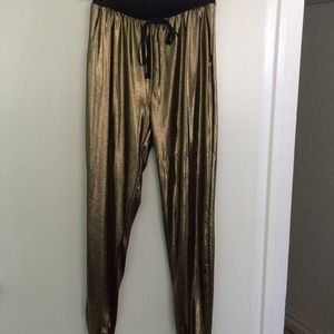 Gold Metallic Harem Pants