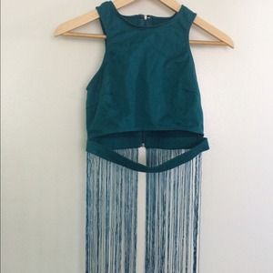 Fitted Crop Top w/ Fringe