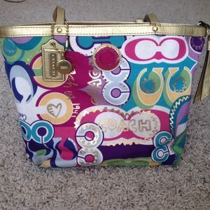 Super cute and colorful Coach handbag!