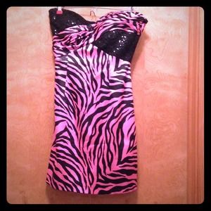 Hot Pink & Black Party Dress