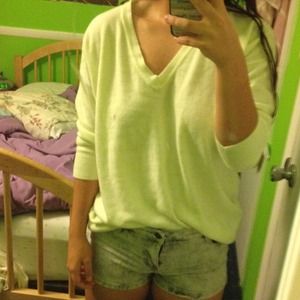 Forever 21 loose light green quarter arm sweater