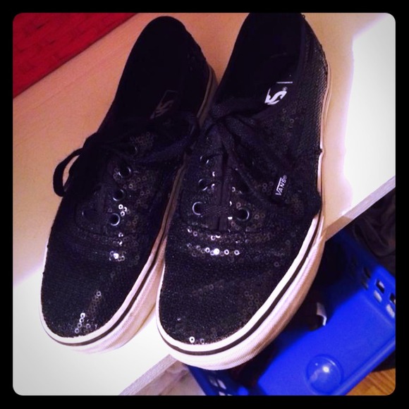 Black Sequined Vans
