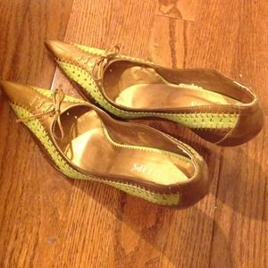 Bronze and Pistachio Heels