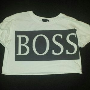 white boss crop top