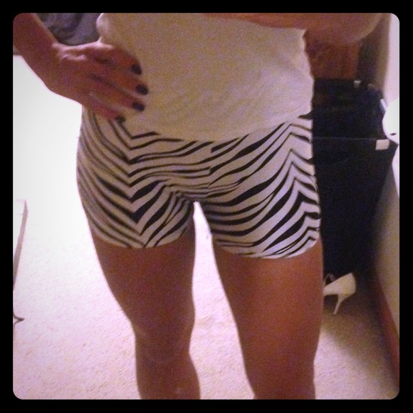 Zebra print volleyball spandex shorts