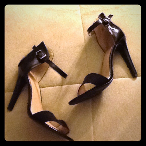 Black strap heels