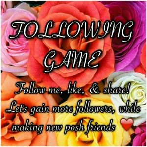 Following game!! :)  lets make friends!