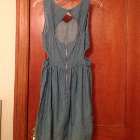 Jean Dress with Cutouts - Picture 2 of 4