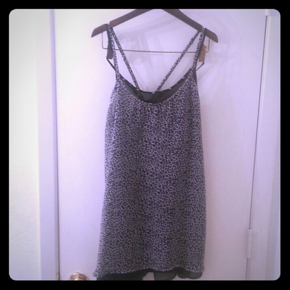 Two layered sheer tank top. Leopard print.