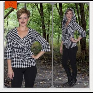 Houndstooth Hooded Jacket