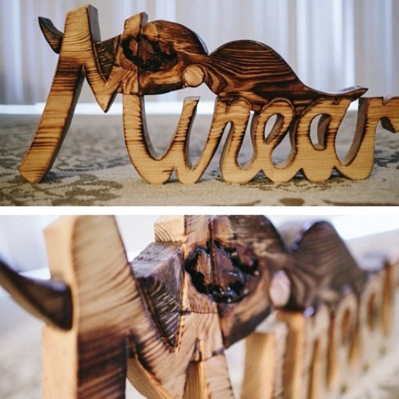 Custom made solid wood names