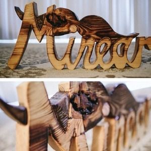 Custom made solid wood names