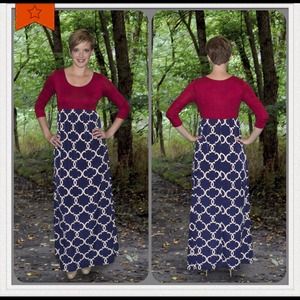 Empire Waist Print Maxi Dress