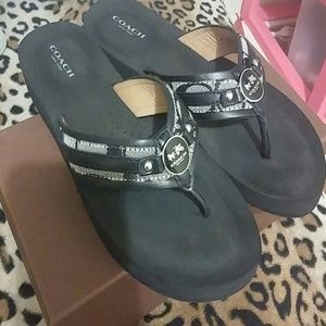Coach black sandals