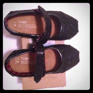 Toddler Black sparkle Toms