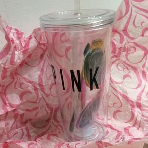 Vs pink tumbler and sunglasses make,offer