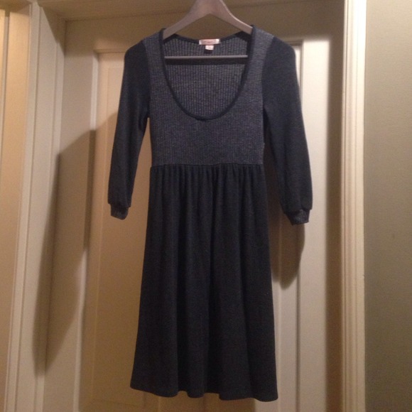 Lux (urban outfitters) 3/4 sleeve charcoal dress