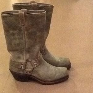 Mint green Frye Harness boot