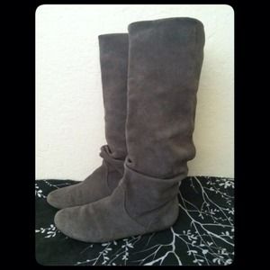 Suede Grey Slouchy Boots