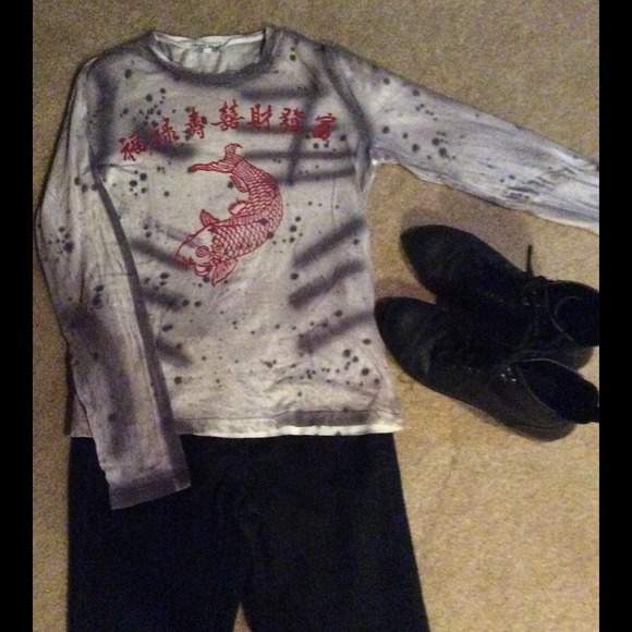 Lucky Brand cotton print top with Koi Carp REDUCED