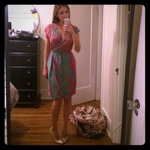 Silk snakeskin print wrap dress