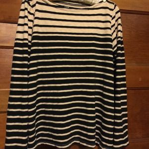Way cute J. Crew top with gold buttons/boat neck.