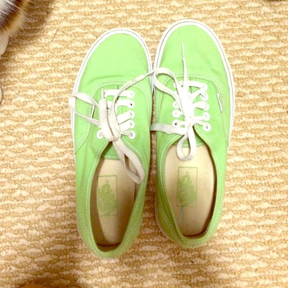 Mint green vans.