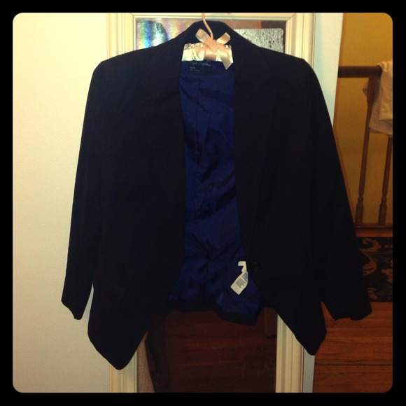 NWOT AE Blue Cotton Blazer