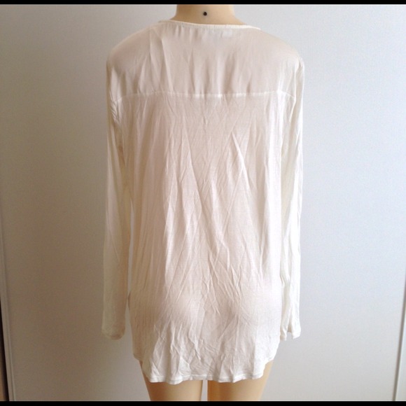 MICHAEL KORS Cream Longsleeve Blouse L $89.50 - Picture 2 of 4