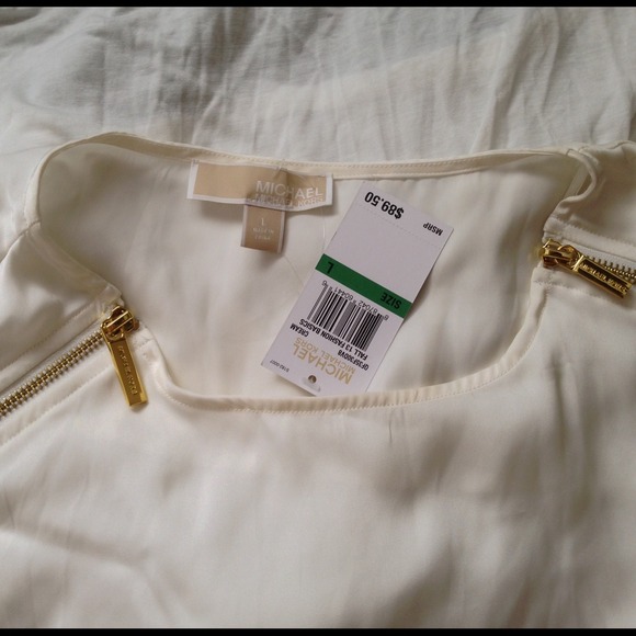 MICHAEL KORS Cream Longsleeve Blouse L $89.50 - Picture 4 of 4
