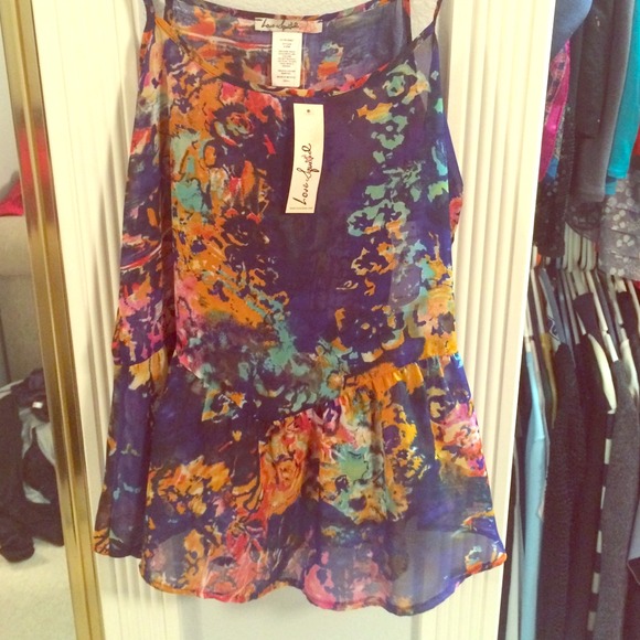 Blue peplum tank
