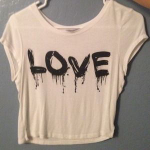 Love graphic crop top