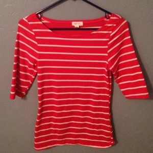 Red and white stripe shirt