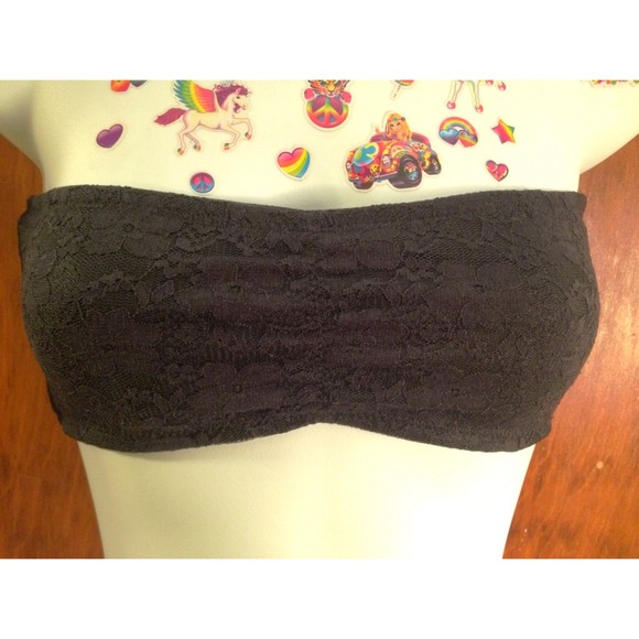 Other - Black Lace Bandeu Top