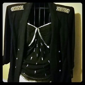 INC jacket with jewel detail on shoulder