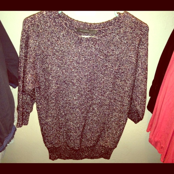 Purple sweater with gold shimmer accent