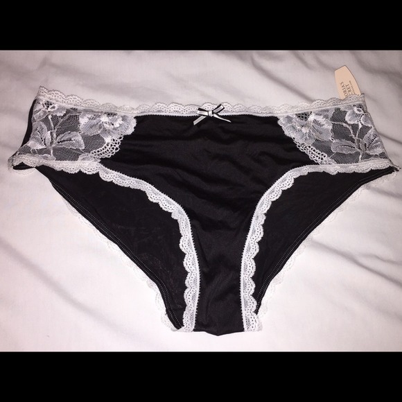 Victoria's Secret black white lace hiphugger large