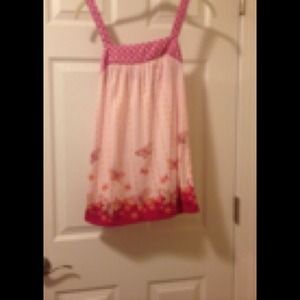 Pink with butterflies baby-doll tank