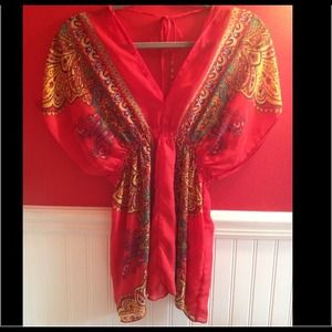 Draped paisley top
