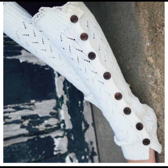 ❗️BACK IN STOCK❗2 COLORS❗️️Lacey Knit Leg Warmers - Picture 2 of 2