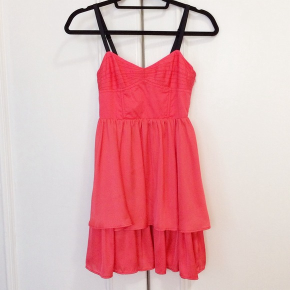 Silky Coral A-line Dress - Picture 3 of 4