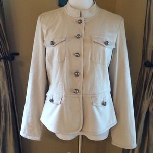 Talbots stylish khaki jacket.