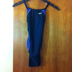 Speedo purple and black one piece swimsuit