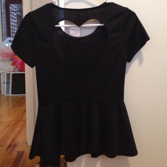 Peplum top with heart cutout