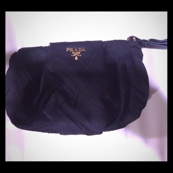 Authentic black prada clutch