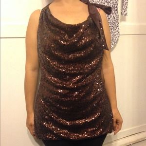 Sequin JLO drapeneck top